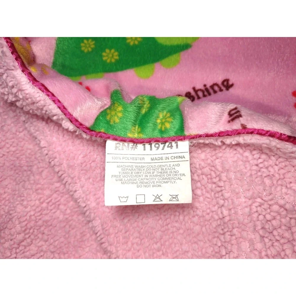 SL Home Fashions Pink Turtle Baby Blanket Play Time In The Sunshine Plush 119741